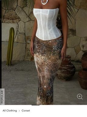 Outcast SOLA MESH CORSET TOP WHITE Small NWT